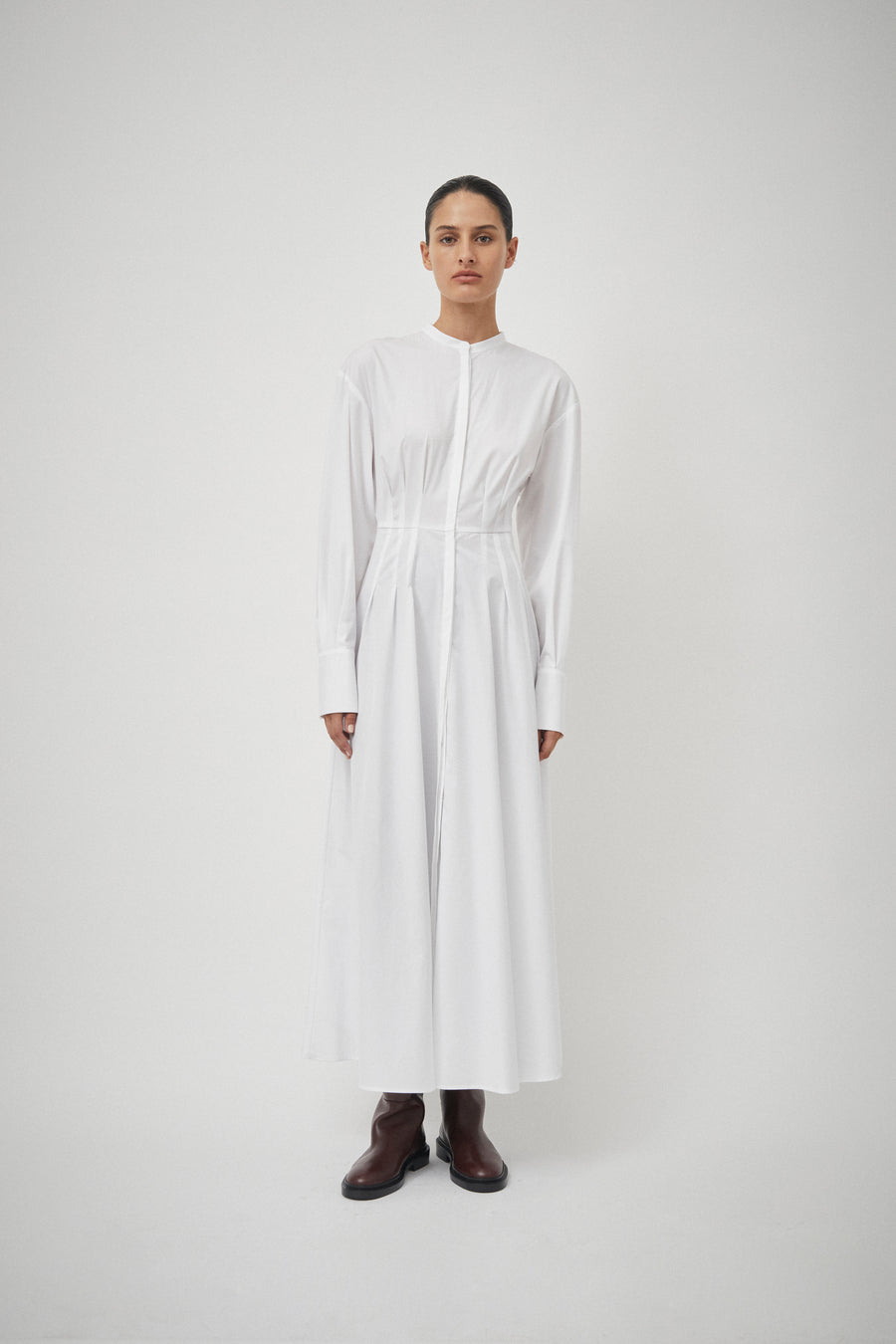Cotton Pleat Detail Dress