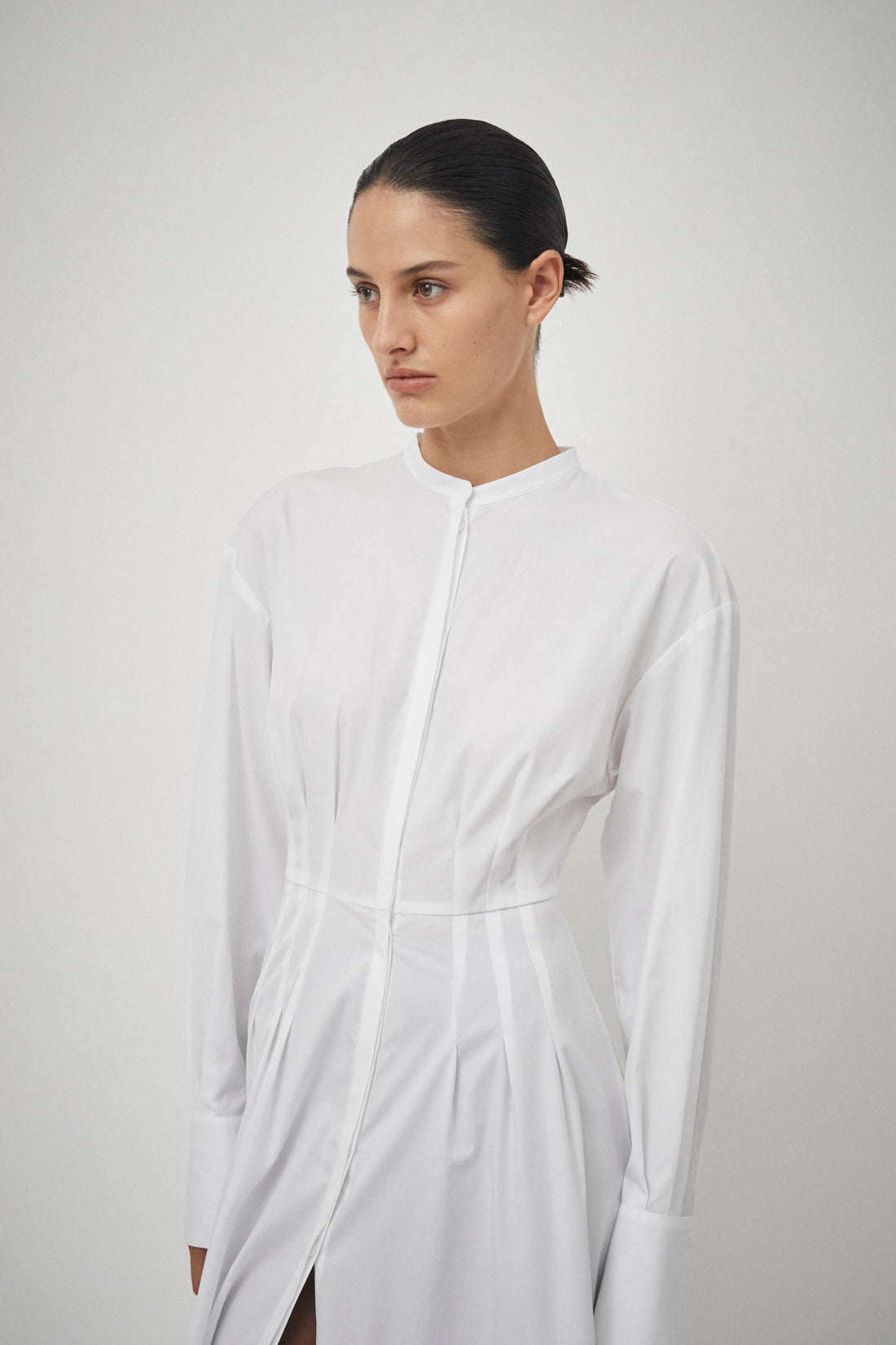 Cotton Pleat Detail Dress