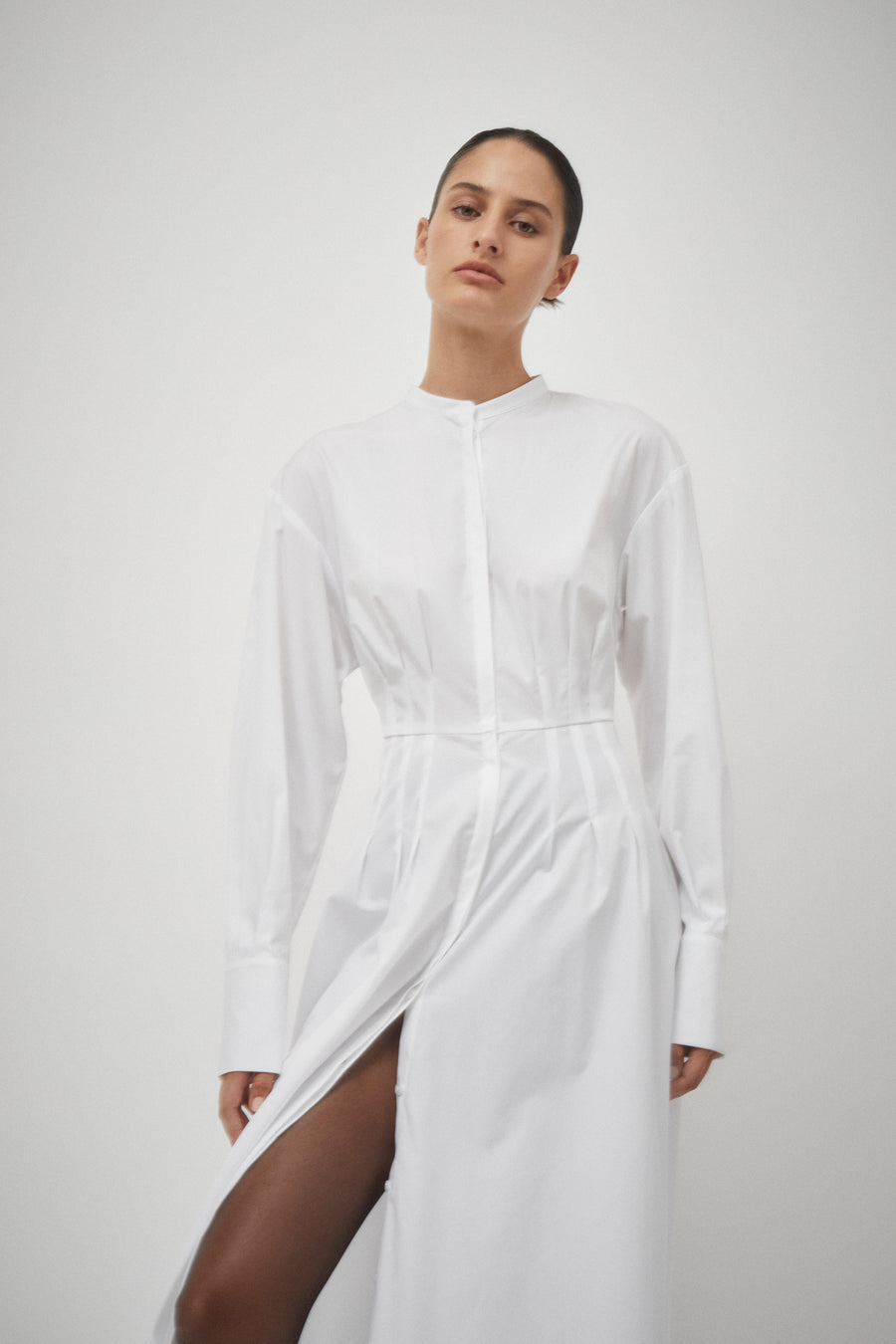 Cotton Pleat Detail Dress