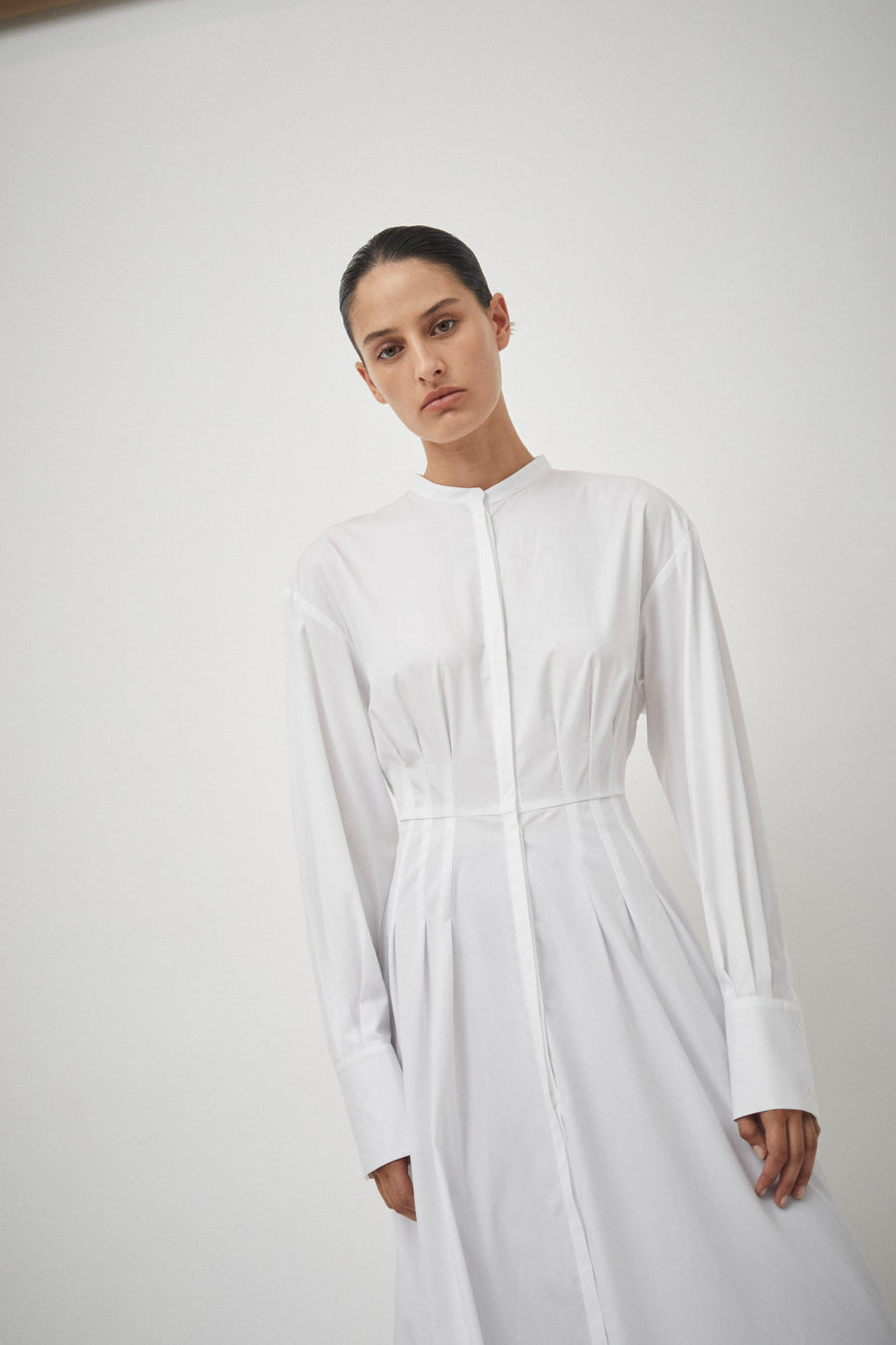 Cotton Pleat Detail Dress