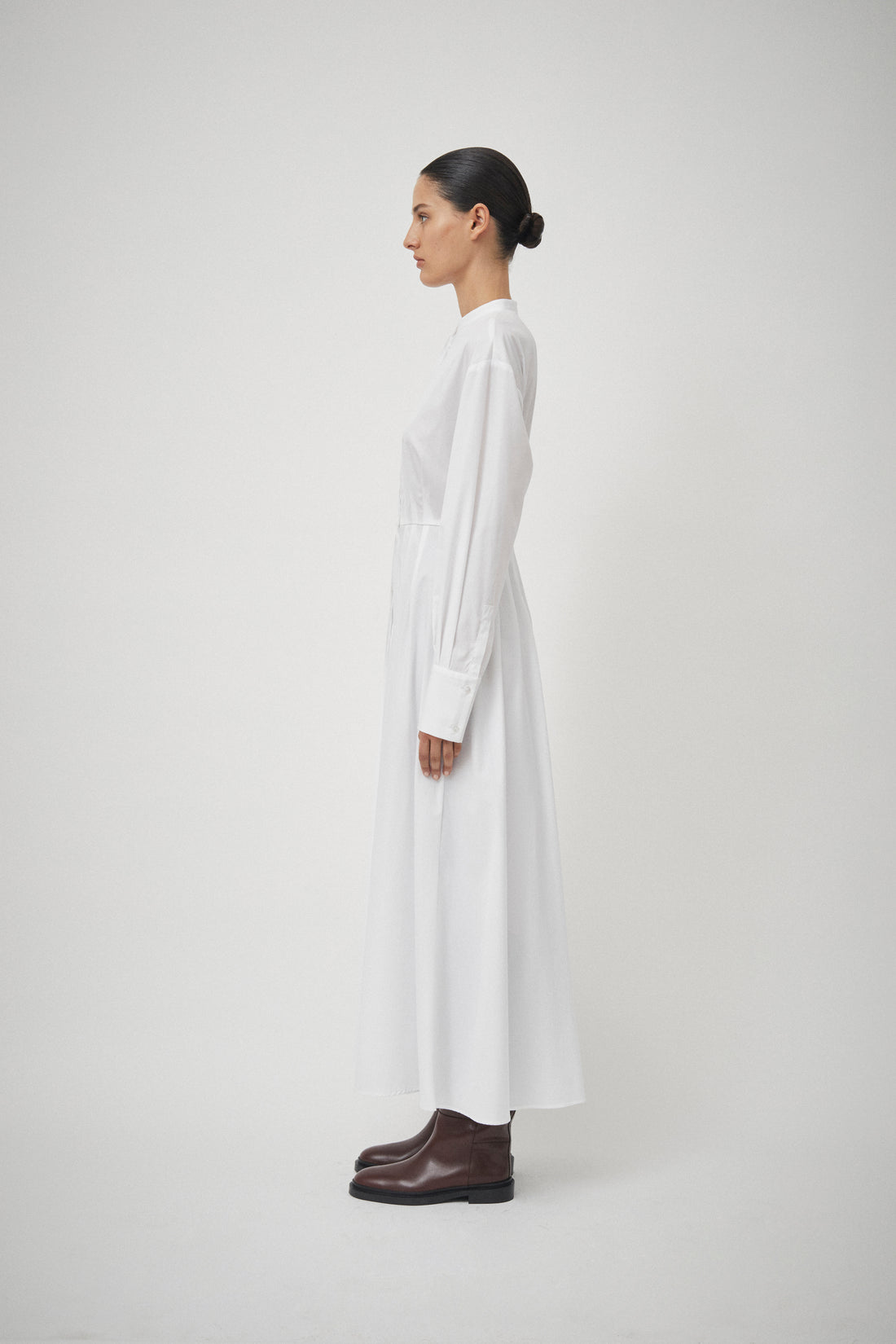 Cotton Pleat Detail Dress
