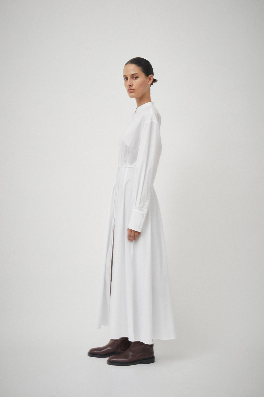 Cotton Pleat Detail Dress