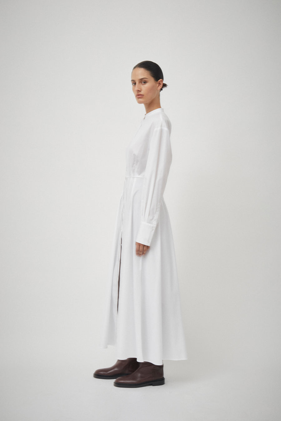 Cotton Pleat Detail Dress
