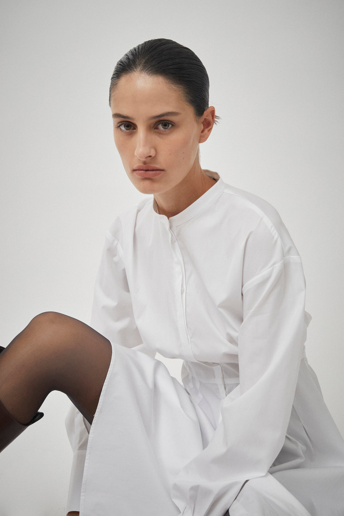 Cotton Pleat Detail Dress