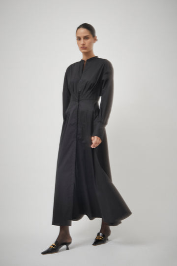 Cotton Pleat Detail Dress