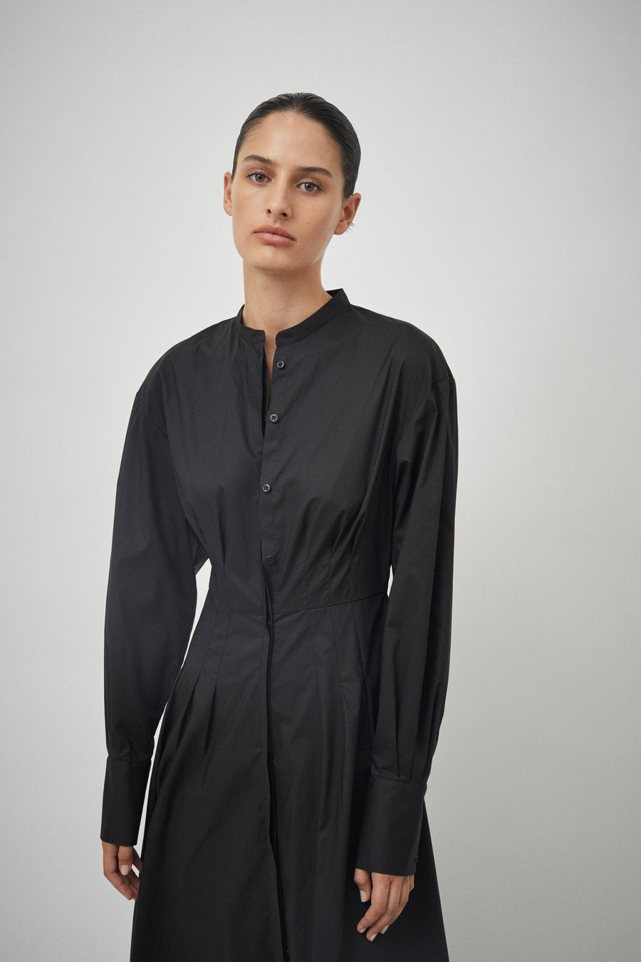 Cotton Pleat Detail Dress