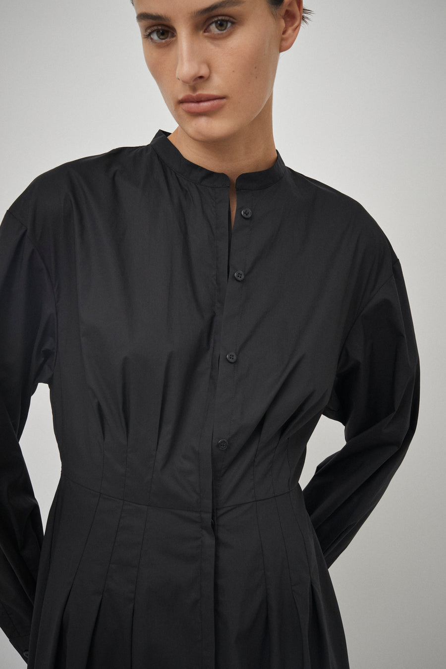 Cotton Pleat Detail Dress