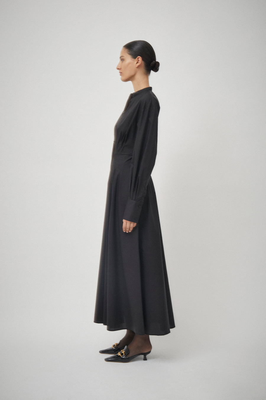 Cotton Pleat Detail Dress