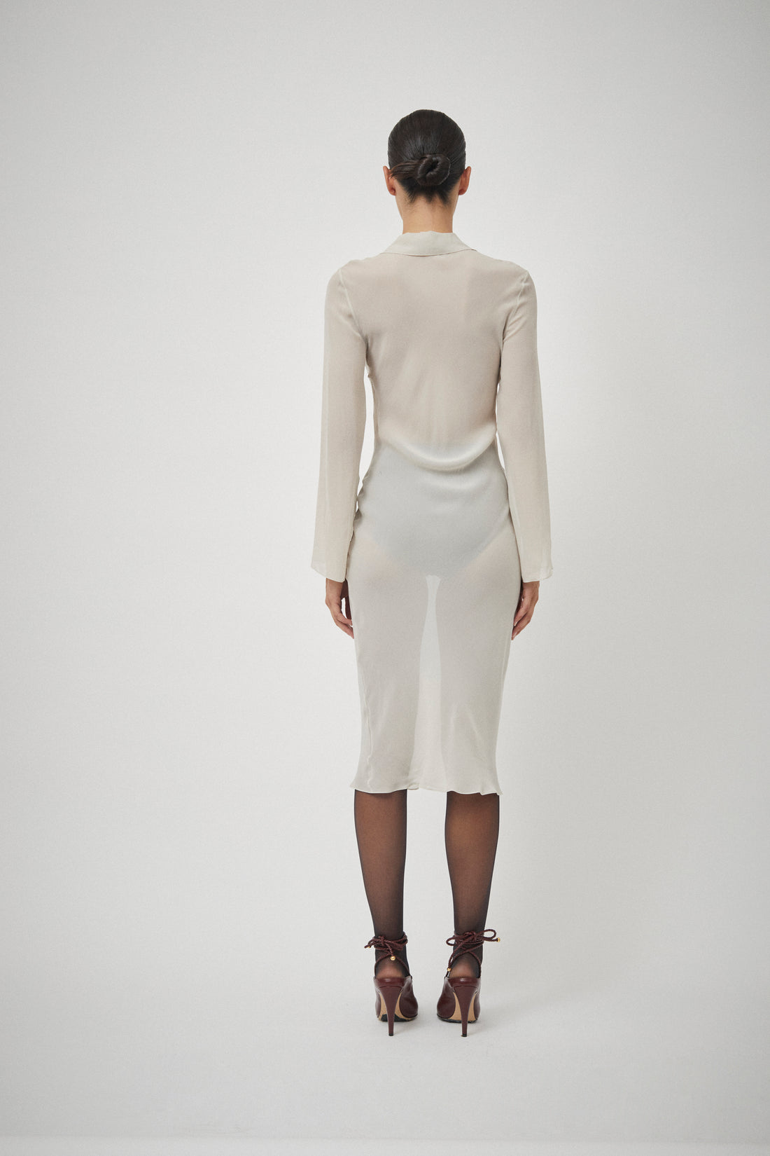 Silk Georgette Tie Blouse Dress