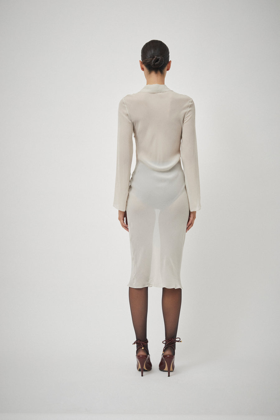 Silk Georgette Tie Blouse Dress