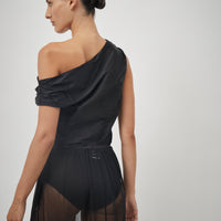 Silk Georgette Elastic Waist Skirt