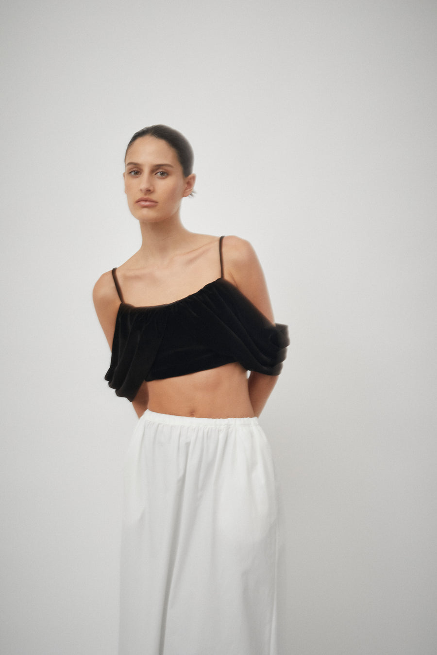 Drill Elastic Waist Skirt