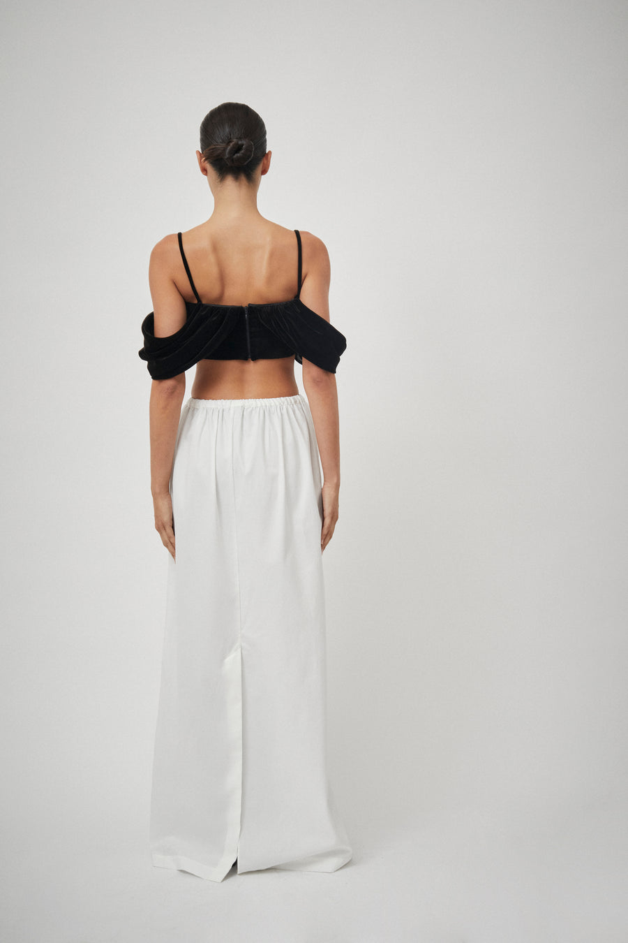 Drill Elastic Waist Skirt