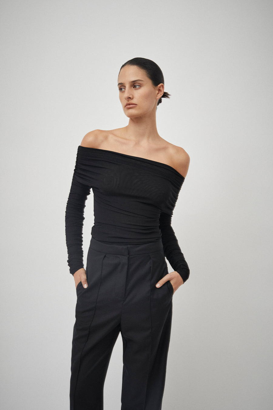 Sheer Long Sleeve Glove Top