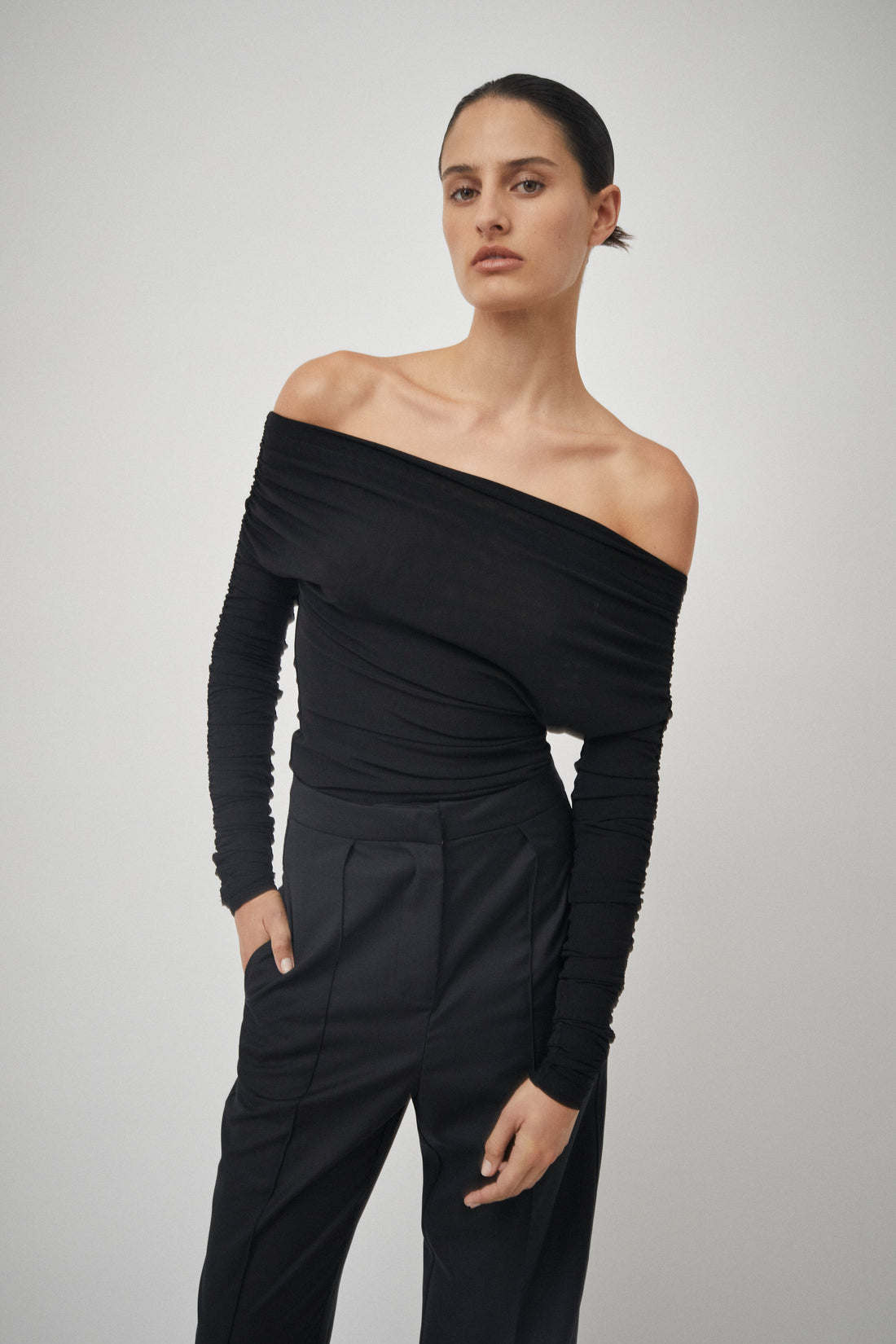 Sheer Long Sleeve Glove Top