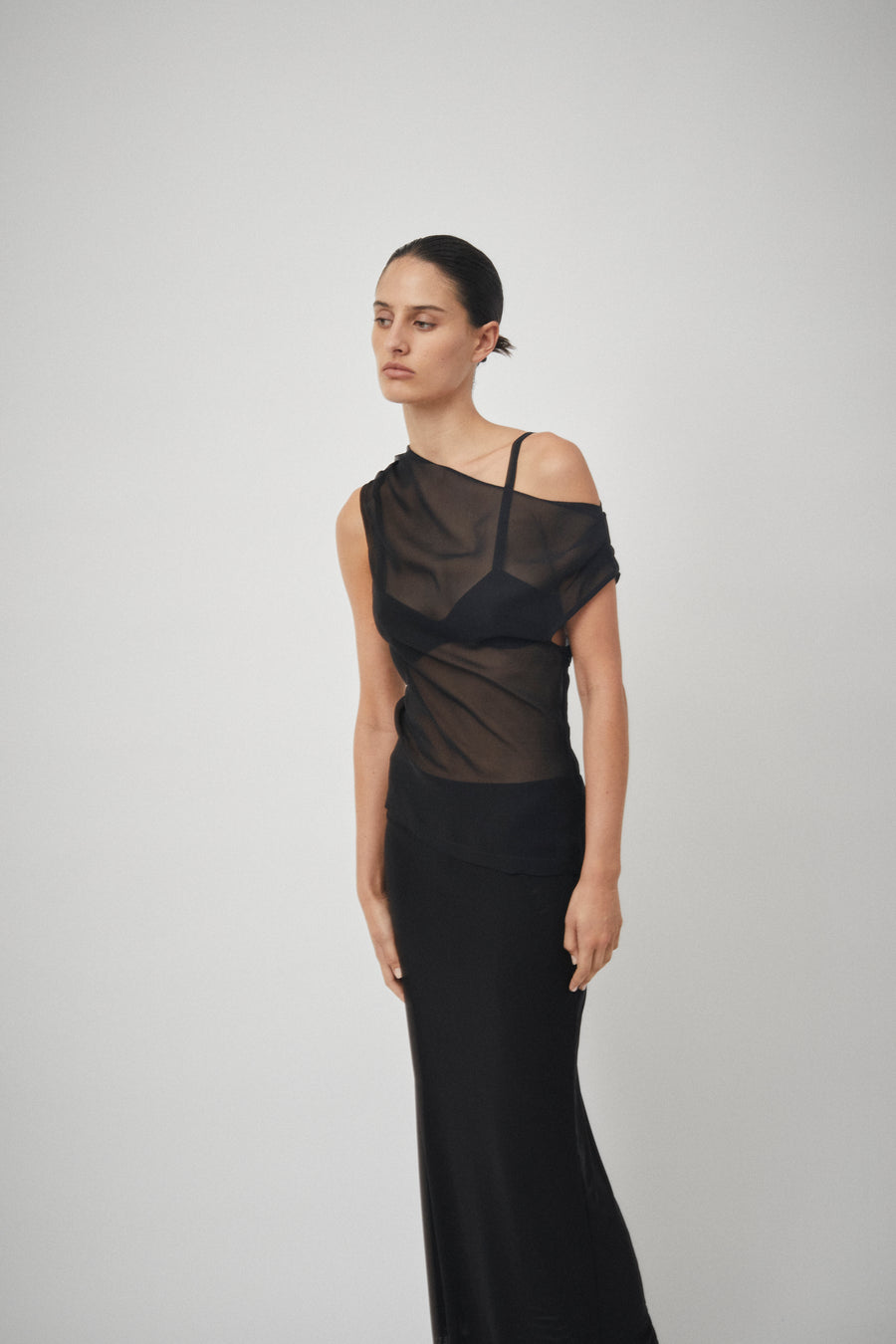 Silk Georgette Off the Shoulder Top